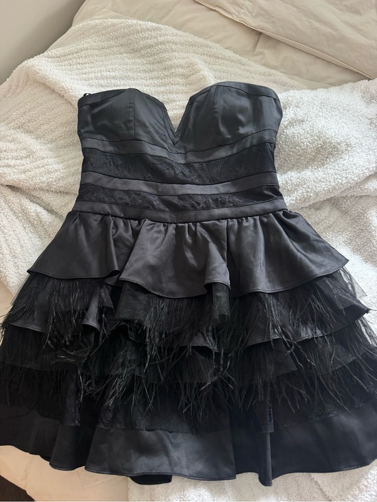bebe Dresses & Skirts - bebe Strapless Ruffled Mini Dress